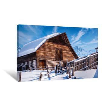 Image of Winter Cabin    Canvas Print