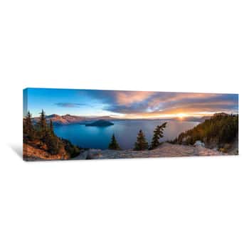 Image of Crater Lake Panorama Canvas Print