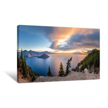 Image of Crater Lake Sunrise Panorama Canvas Print
