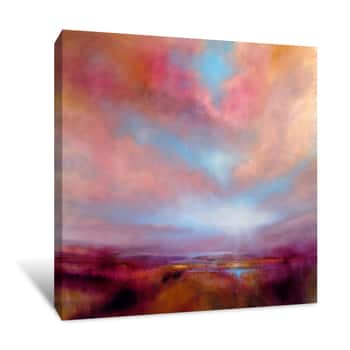 Image of Heathland: Golden and Pink Clouds Canvas Print