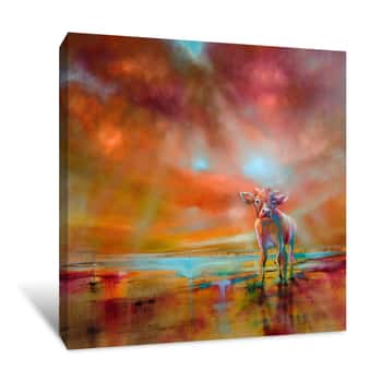 Image of The Cow of Many Colors Canvas Print
