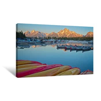 Image of Sunrise on Colter Bay Grand Tetons Canvas Print