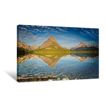 Image of Swiftcurrent Lake With Rocks Canvas Print