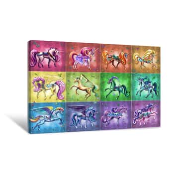 Image of Rainbow Unicorns Canvas Print