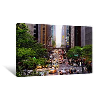 Image of Busy Traffic on 42nd Street 1 Canvas Print