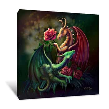 Image of Summer Rose Dragons Canvas Print