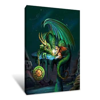Image of Time Dragon Emerald Canvas Print