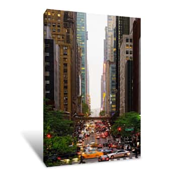 Image of Busy Traffic on 42nd Street 2 Canvas Print