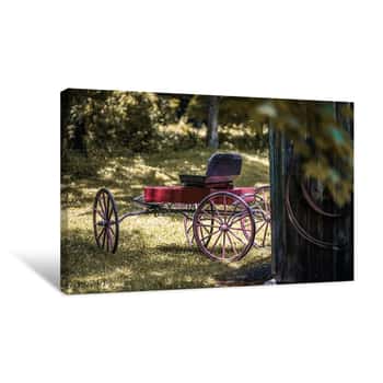 Image of Red Wagon From Afar Canvas Print