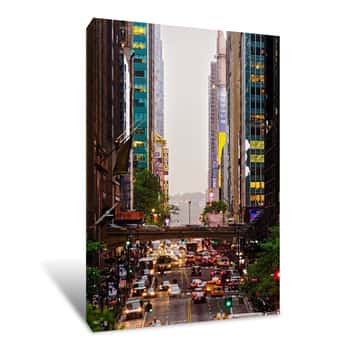Image of Busy Traffic on 42nd Street 3 Canvas Print