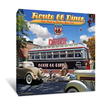 Image of Route 66 Diner Canvas Print