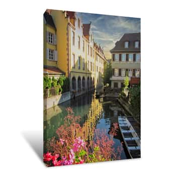 Image of Canal in Colmar, France Canvas Print