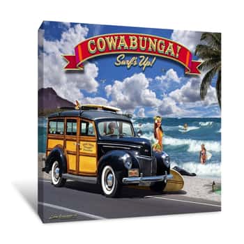 Image of Cowabunga Surf\'s Up Canvas Print
