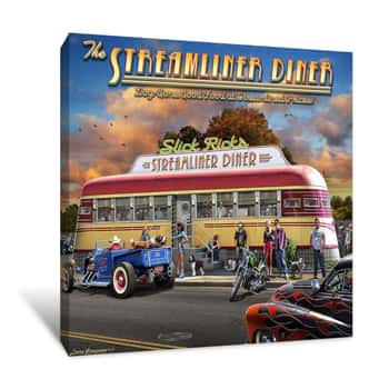 Image of Cruisin\' the Streamliner Diner Canvas Print