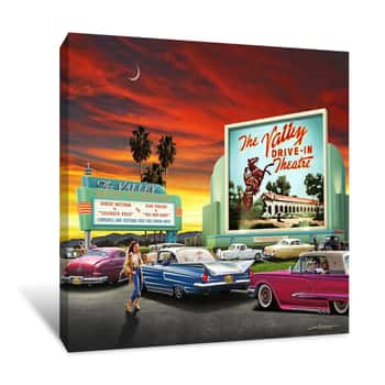 Image of Date Night at the Valley Drive-in Canvas Print