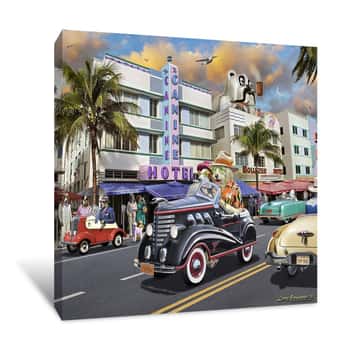 Image of Dog Days in Miami Canvas Print
