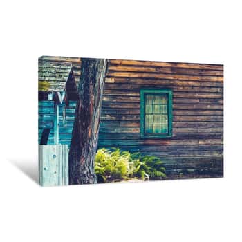 Image of Tree at Side of Barn Canvas Print