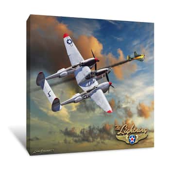 Image of P-38 VS Stuka Canvas Print