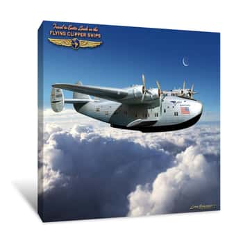 Image of Pan Am Clipper Flying Canvas Print