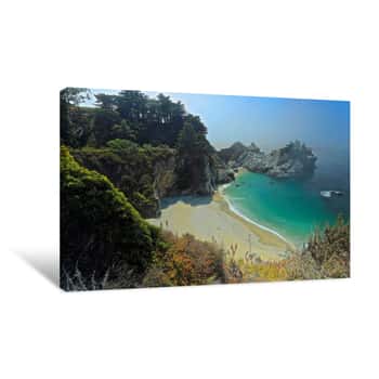 Image of Julia Pfeiffer Burns State Park With Fog Canvas Print