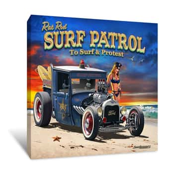 Image of Rat Rod Surf Patrol Canvas Print