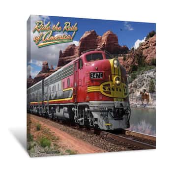 Image of Ride the Rails of America Canvas Print