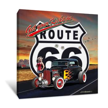 Image of Route 66 Rod Canvas Print