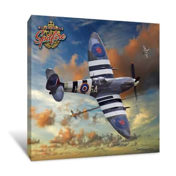 Image of Spitfire Dog Fighter Canvas Print