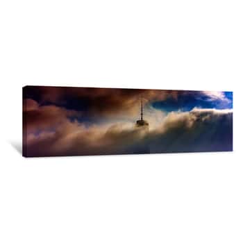 Image of Top of One World Trade Center Above Clouds Canvas Print