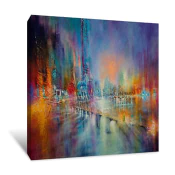 Image of Lights in the City Artwork Canvas Print