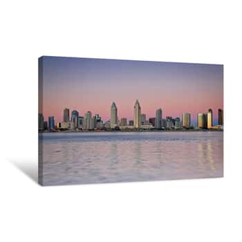 Image of San Diego Skyline Sunset Canvas Print