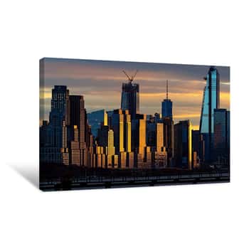 Image of Midtown Manhattan and Hudson Yards at Sunset Canvas Print