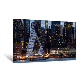 Image of VIA 57 WEST Apartment Building at Night Canvas Print