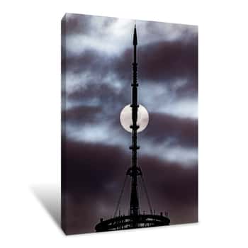 Image of Top of One World Trade Center Above With Sun 1 Canvas Print