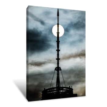 Image of Top of One World Trade Center Above With Sun 2 Canvas Print