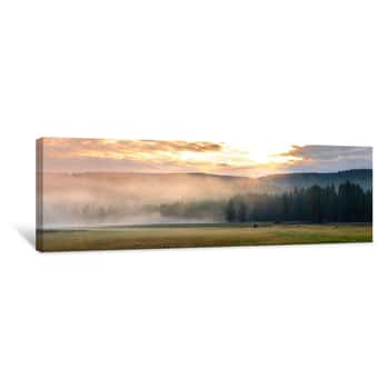 Image of Meadow Sunrise Panorama Canvas Print