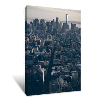 Image of Flat Iron Building and One World Trade Center Seen From Empire State Building Canvas Print