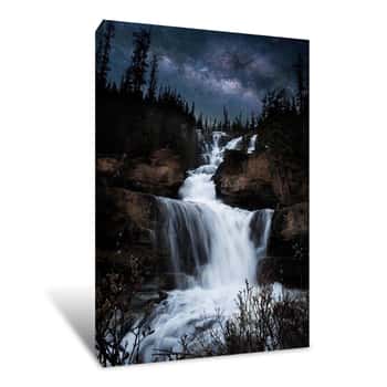 Image of Milky Way Waterfall Canvas Print