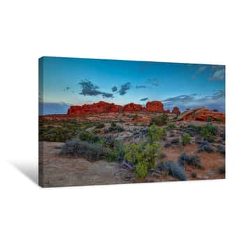 Image of A Utah Rock And Glow Sunset Canvas Print