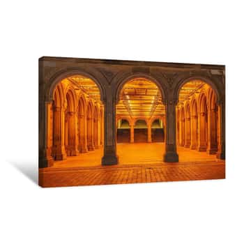 Image of Bethesda Terrace and Fountain in Central Park Canvas Print
