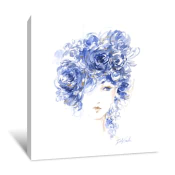 Image of Lady in Blue Canvas Print