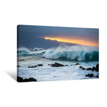 Image of Mountains and Waves Canvas Print