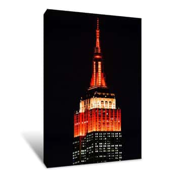 Image of Empire State Building Red Canvas Print