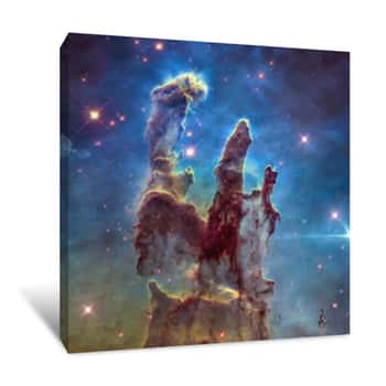 Image of The Eagle Nebula\'s Pillars Of Creation  Retouched Image  Elements Of This Image Furnished By NASA  Canvas Print