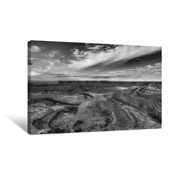 Image of Sunrise Over Dead Horse Canyon - Utah BW Canvas Print