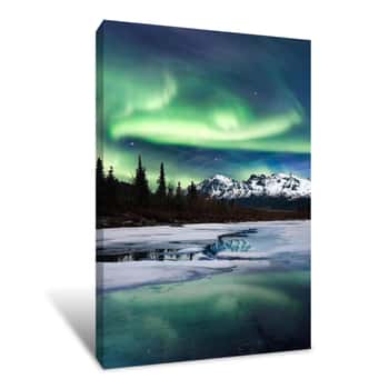 Image of Northern Lights Landscape Canvas Print