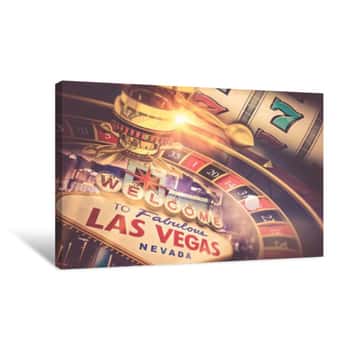 Image of Las Vegas Gambling Concept Canvas Print