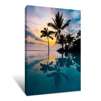 Image of Palm Tree Reflection Canvas Print