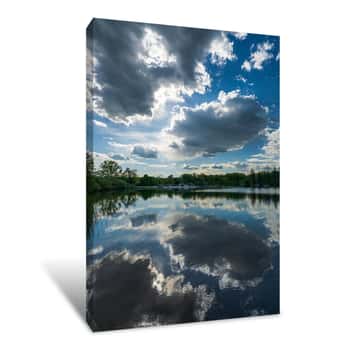 Image of Reflection of Clouds in the Lake 1 Canvas Print