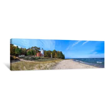 Image of 40 Mile Point Lighthouse On Lake Huron Canvas Print